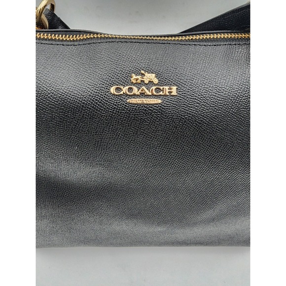 Coach Ava Tote Crossgrain Black Leather Shoulder Bag with Gold F57526 - Picture 2 of 15